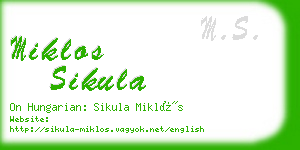 miklos sikula business card